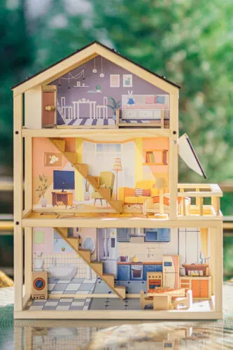 Ev17 Natural Wooden Children's Playhouse - 6