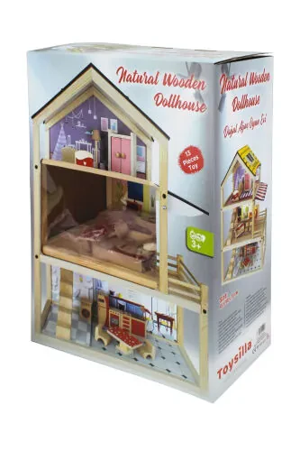 Ev17 Natural Wooden Children's Playhouse - 7