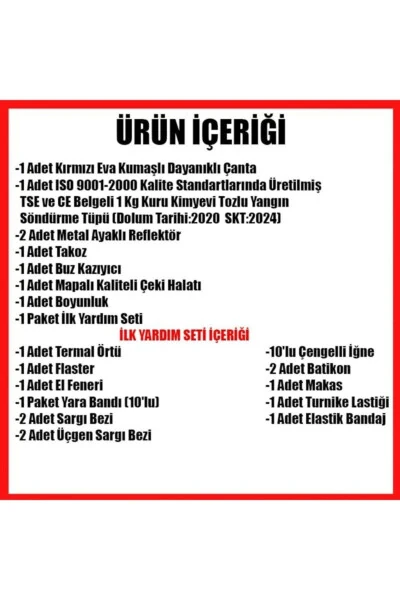 Eva Trafik-birinchi yordam to'plami sumkasi Tüvtürk mos - BILGEDEN (1)