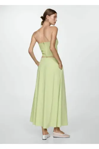 Evase Long Skirt-Pastel Green - 4