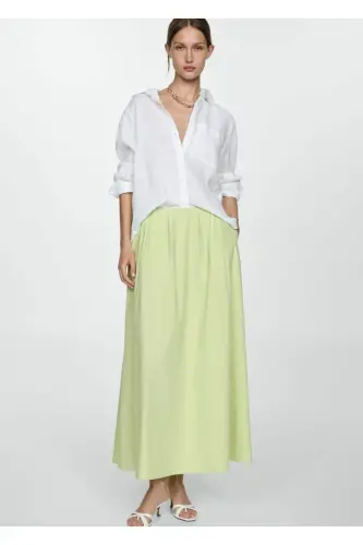 Evase Long Skirt-Pastel Green - 6