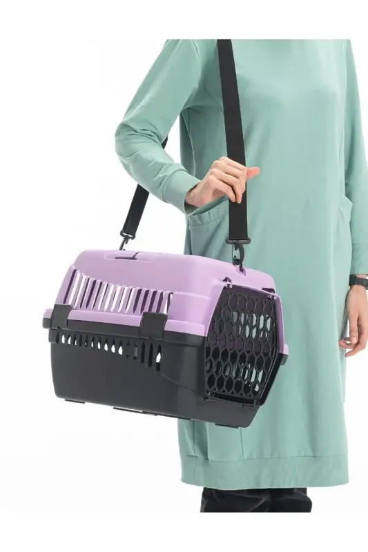 Evcil Hayvan Kedi Köpek Taşıma Çantası Küçük Boy 49x35x32,5 cm. -Turkuaz - 2