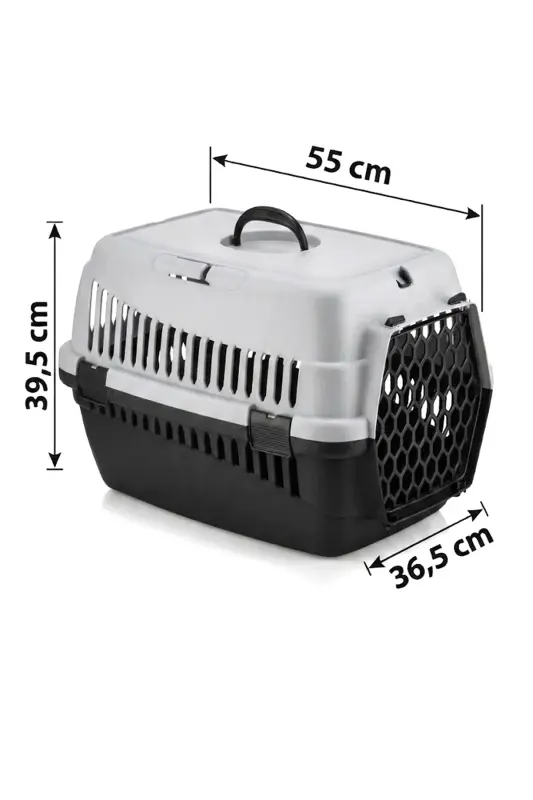 Evcil Hayvan Kedi Köpek Taşıma Sepeti Orta Boy - Gri - 1