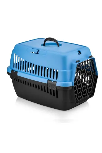 Evcil Hayvan Kedi Köpek Taşıma Sepeti Orta Boy 68,5x56,5x40 cm. -Mavi - 1