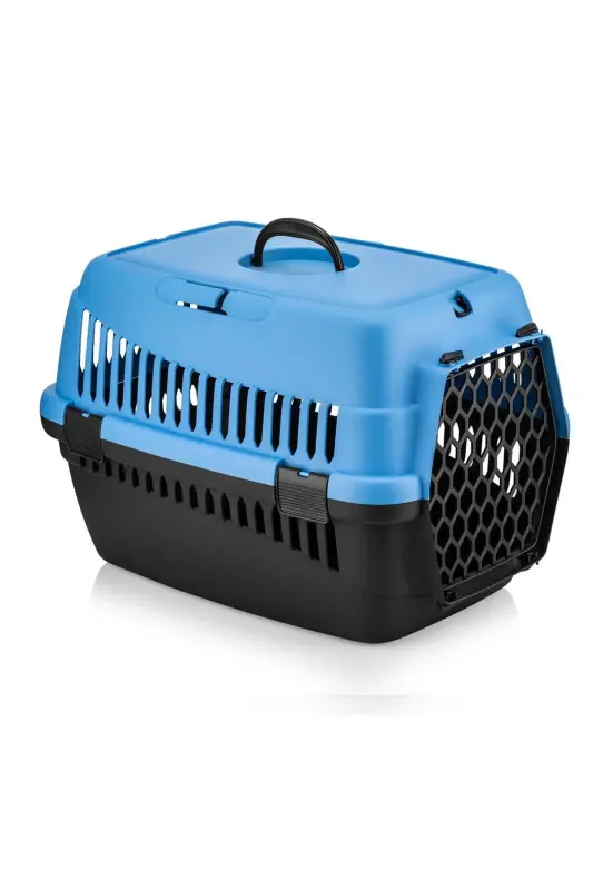 Evcil Hayvan Kedi Köpek Taşıma Sepeti Orta Boy 68,5x56,5x40 cm. -Mavi - 1