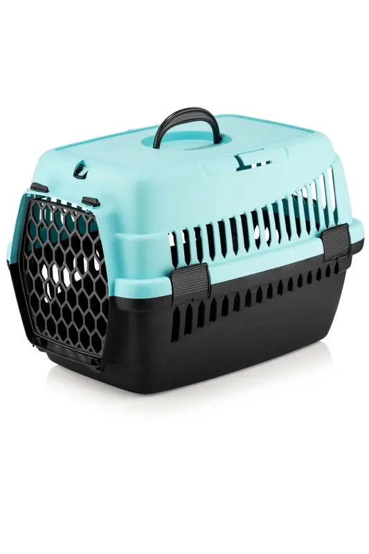 Evcil Hayvan Kedi Köpek Taşıma Sepeti Orta Boy 68,5x56,5x40 cm. -Turkuaz - 1