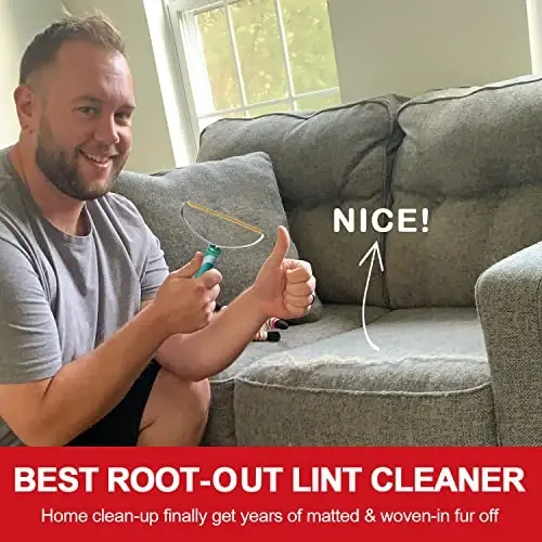 Dog Cat Hair Remover for Deep Cleaning, Lint Cleaner Pro, Pet Fur Removal Tool, Portable Carpet Scraper Rake, Fuzz Hairball Shaver Brush for Carpet, Car Mat, Couch, Pet Bed, Furniture, Rug - 3