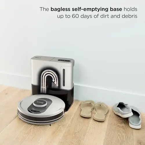 Shark AI Ultra Voice Control Robot Vacuum with Matrix Clean Navigation, Home Mapping, 60-Day Capacity, XL Self-Empty Base for Homes with Pets, Carpet & Hard Floors, Cool Grey - Shark (1)
