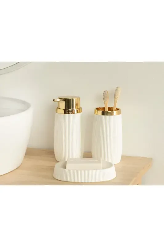 Evelyn 3-Piece Bathroom Set White - ENGLISH HOME
