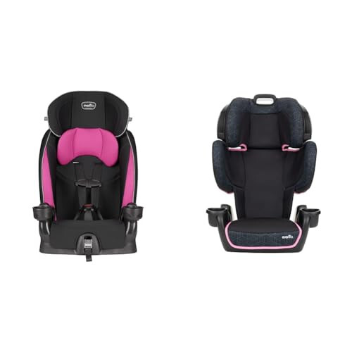 Evenflo Chase Sport Harnessed Booster Car Seat, Jayden 18x18.5x29.5 Inch (Pack of 1) & GoTime LX High Back Booster Car Seat - 1