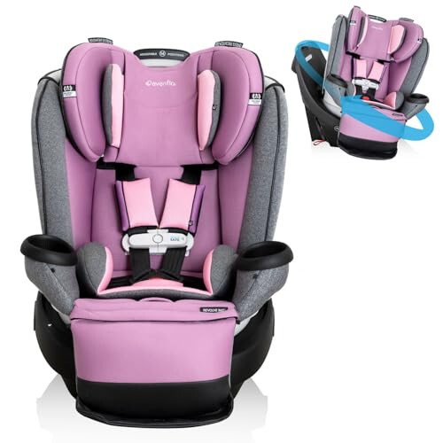 Evenflo Gold Revolve360 Extend All-in-One Rotational Car Seat with SensorSafe (Opal Pink) - 1