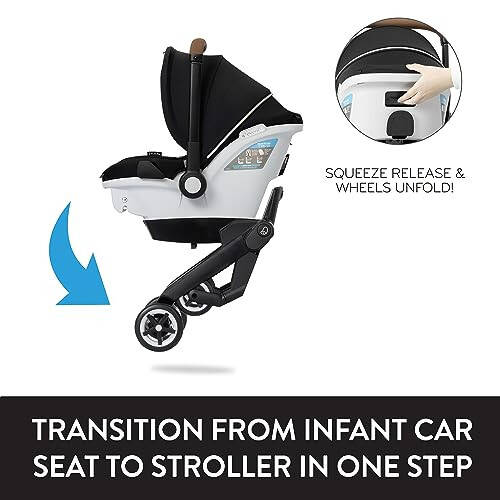 Gold Shyft DualRide with Carryall Storage Infant Car Seat and Stroller Combo (Moonstone Gray) - 15