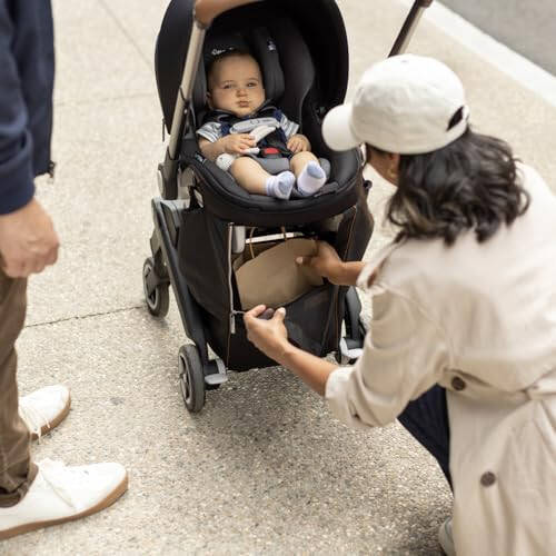 Gold Shyft DualRide with Carryall Storage Infant Car Seat and Stroller Combo (Moonstone Gray) - 4