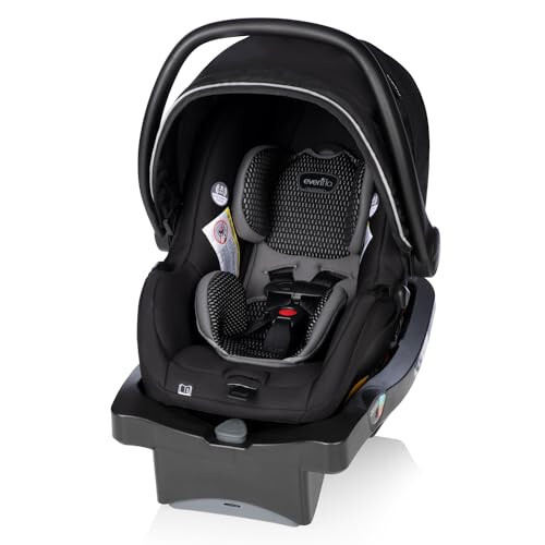 Evenflo LiteMax DLX Infant Car Seat with FreeFlow Fabric, SafeZone and Load Leg Base Black - 2