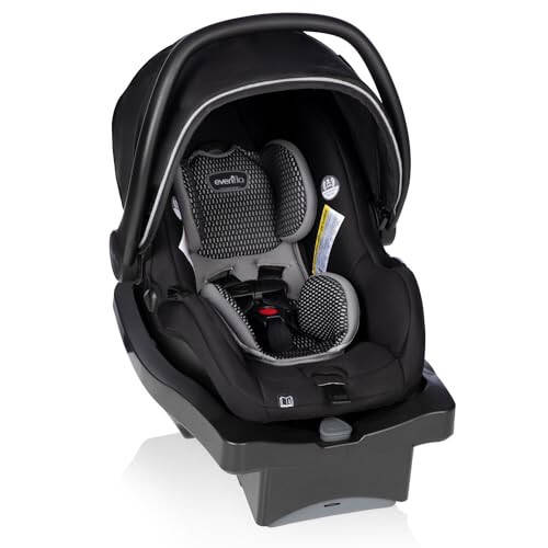 Evenflo LiteMax DLX Infant Car Seat with FreeFlow Fabric, SafeZone and Load Leg Base Black - 3