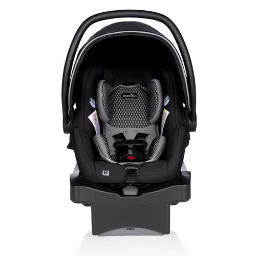 Evenflo LiteMax DLX Infant Car Seat with FreeFlow Fabric, SafeZone and Load Leg Base Black - 4