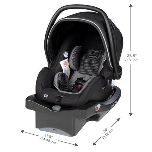 Evenflo LiteMax DLX Infant Car Seat with FreeFlow Fabric, SafeZone and Load Leg Base Black - 5