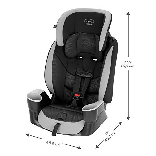 Evenflo Maestro Sport Harness Highback Booster Car Seat, 22 to 110 Lbs., Granite Gray, Polyester - 1