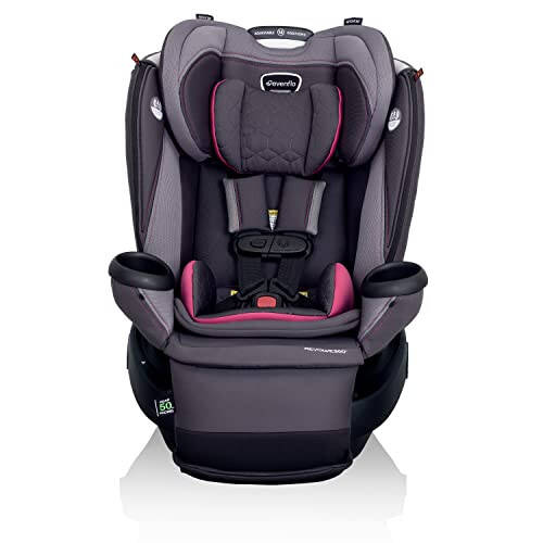 Evenflo Revolve360 Extend Rotational All-in-One Convertible Car Seat with Quick Clean Cover, 360° Rotation, Rear-Facing Up to 50 Lbs, Rowe Pink - 2