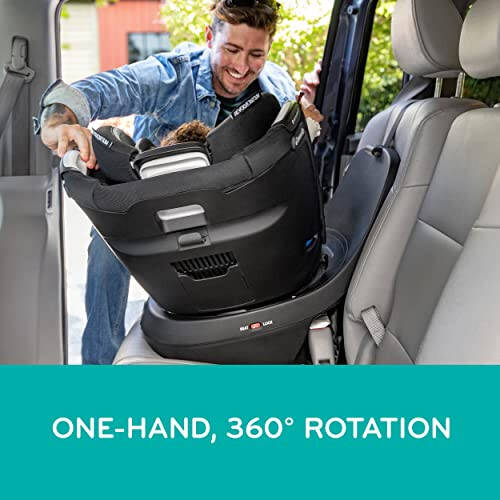 Evenflo Revolve360 Slim 2-in-1 Rotational Car Seat with Quick Clean Cover (Stow Blue) - 2