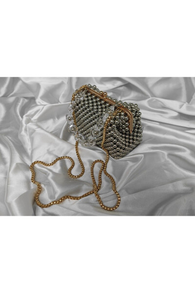 Evening, Bridal, Night, Daily Silver Metal Beaded Bag - BRC BURCU YAVUZ (1)