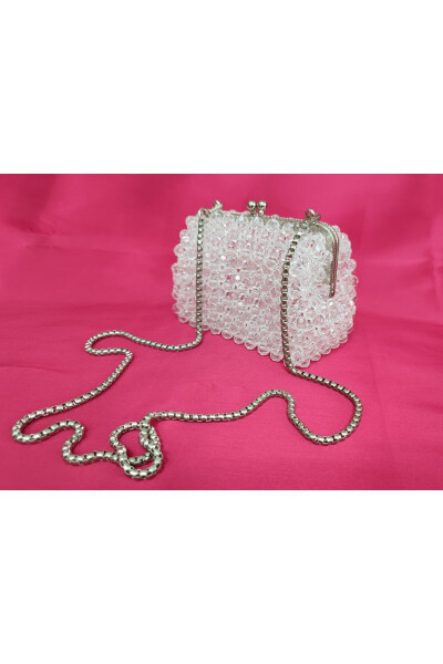 Evening, Bridal, Night, Everyday Transparent Beaded Bag - 1