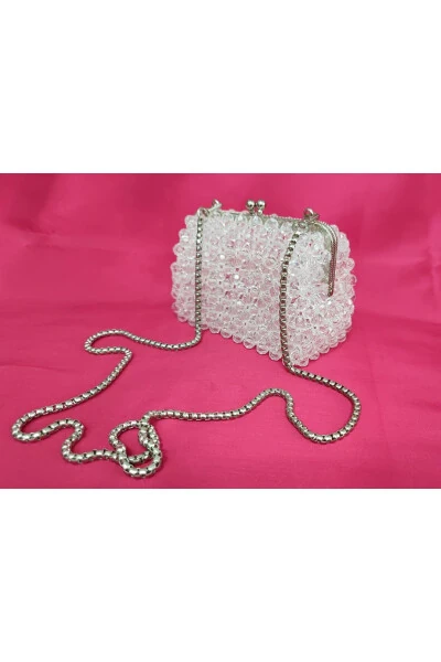 Evening, Bridal, Night, Everyday Transparent Beaded Bag - Modazone