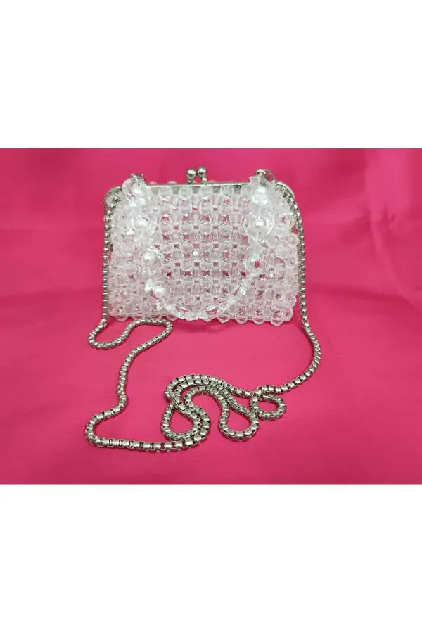 Evening, Bridal, Night, Everyday Transparent Beaded Bag - 4