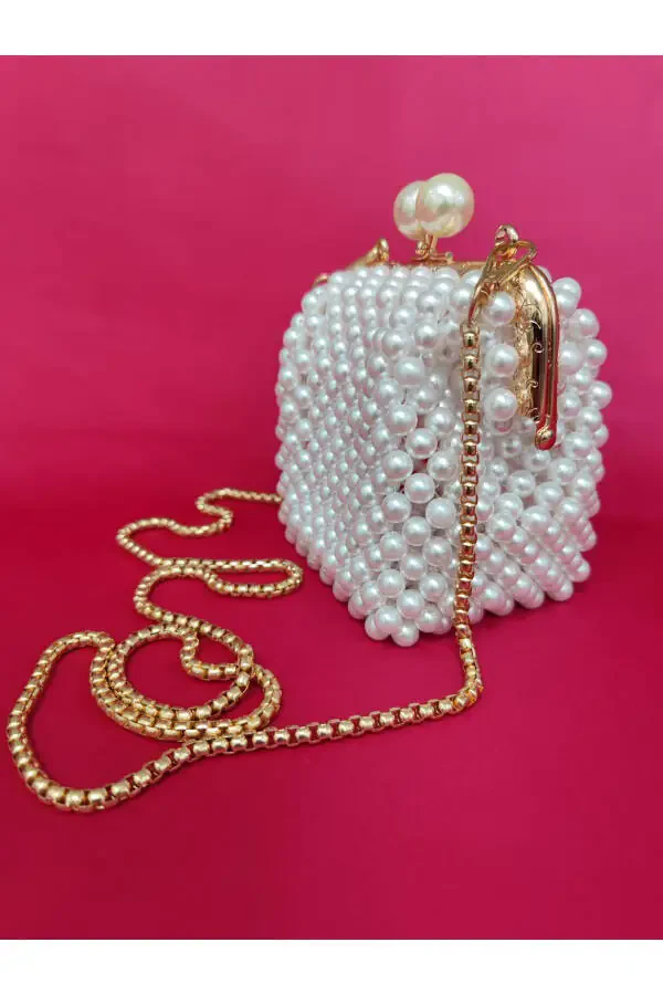 Evening, Bridal, Night Pearl Clutch Bag - 1