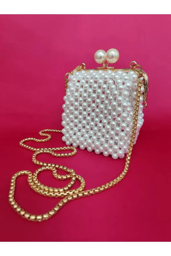 Evening, Bridal, Night Pearl Clutch Bag - 2