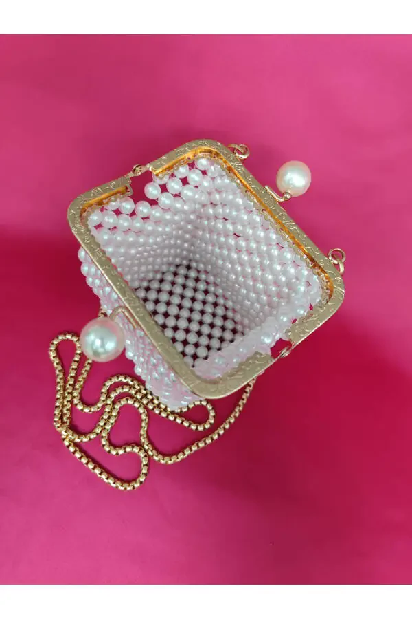 Evening, Bridal, Night Pearl Clutch Bag - 3
