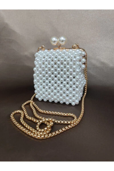 Evening, Bridal, Night Pearl Clutch Bag - 4