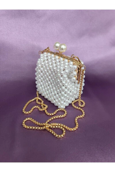 Evening, Bridal, Night Pearl Clutch Bag - 5