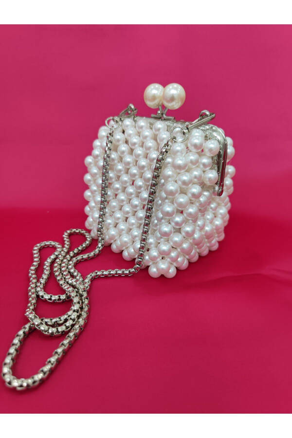 Evening, Bridal, Night Pearl Clutch Bag - 1