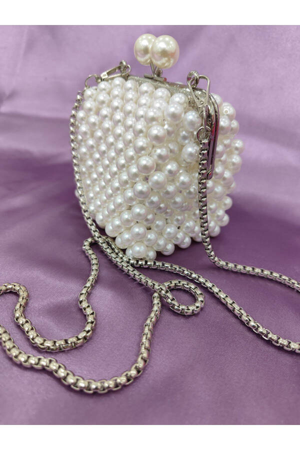 Evening, Bridal, Night Pearl Clutch Bag - 4