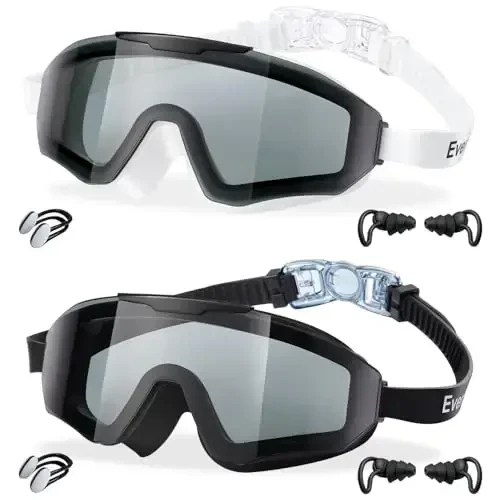 EverSport 2 Pack Kids Swim Goggles 8-16 yoshdagi bolalar uchun qo'shimcha silikon qatlamli suzish ko'zoynaklari, o'g'il va qiz bolalar uchun suzish ko'zoynaklari - Modazone
