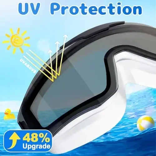 EverSport 2 Pack Kids Swim Goggles 8-16 yoshdagi bolalar uchun qo'shimcha silikon qatlamli suzish ko'zoynaklari, o'g'il va qiz bolalar uchun suzish ko'zoynaklari - 5