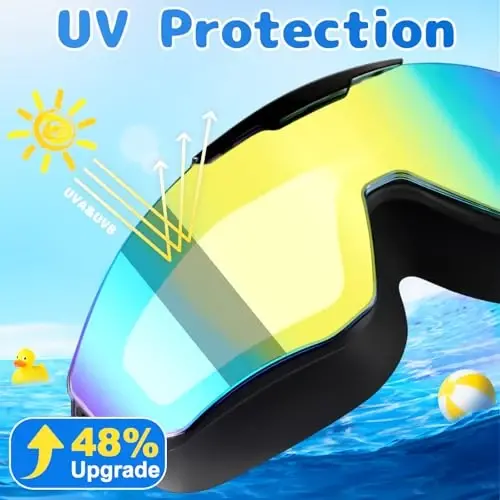 EverSport 2 Pack Kids Swim Goggles Age 8-16 Qo'shimcha silikon qatlamli bolalar uchun suzish ko'zoynaklari, 8-16 yoshdagi o'g'il qizlar uchun suzish ko'zoynaklari - 5