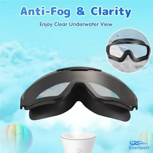 EverSport 2 Pack Kids Swim Goggles Age 8-16 Qo'shimcha silikon qatlamli bolalar uchun suzish ko'zoynaklari, 8-16 yoshdagi o'g'il qizlar uchun suzish ko'zoynaklari - 4