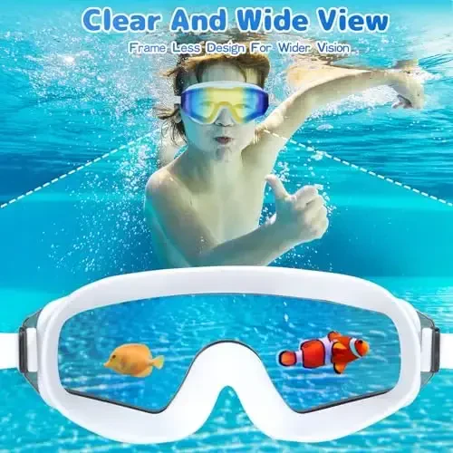EverSport 2 Pack Kids Swim Goggles Age 8-16 Extra Silicone Layer, Swimming Goggles for kids Teen Youth Children Boys Girls - 3