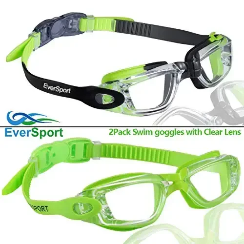 EverSport Kids Swim Goggles, Pack of 2 Swimming Goggles for Children Teens, Anti-Fog Anti-UV Youth Swim Glasses for Age4-16 - 4