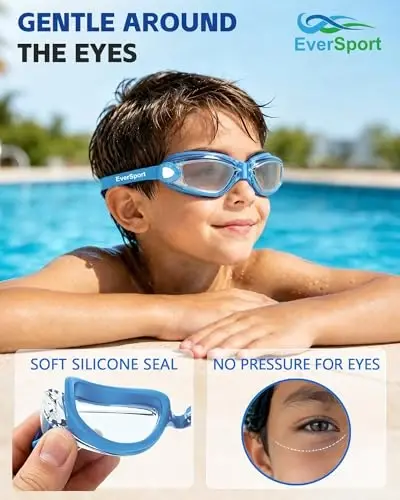 EverSport Kids Swim Goggles, 2 dona bolalar va o'smirlar uchun suzish ko'zoynaklari, tuman va UV nurlaridan himoya qiluvchi, 4-16 yoshdagilar uchun. - EVERSPORT (1)