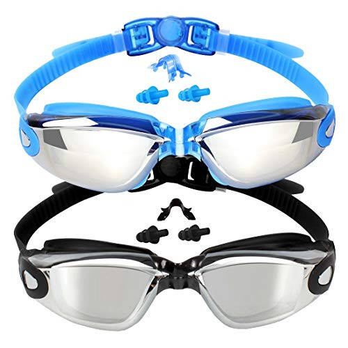 EverSport Kids Swim Goggles, Pack of 2 Swimming Goggles for Children Teens, Anti-Fog Anti-UV Youth Swim Glasses for Age4-16 - 25