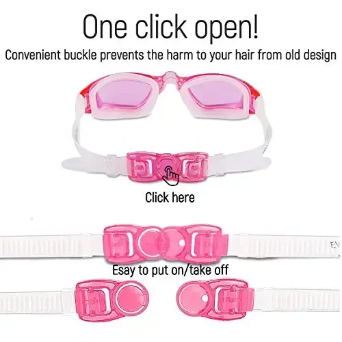 EverSport Kids Swim Goggles, Pack of 2 Swimming Goggles for Children Teens, Anti-Fog Anti-UV Youth Swim Glasses for Age4-16 - 3