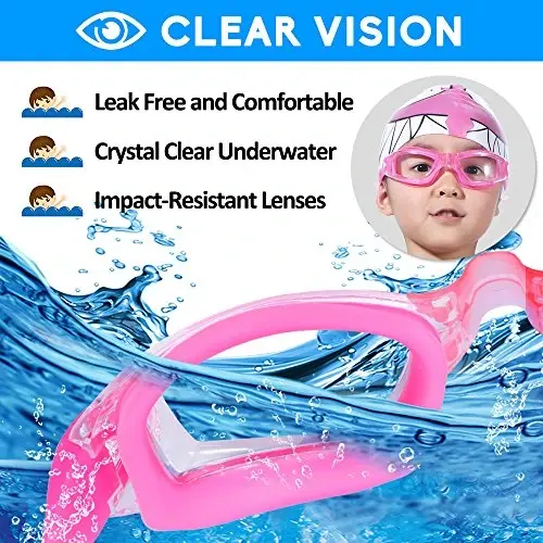 EverSport Kids Swim Goggles, Pack of 2 Swimming Goggles for Children Teens, Anti-Fog Anti-UV Youth Swim Glasses for Age4-16 - 4