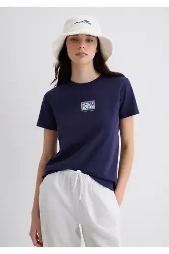 Evil Eye Bead Printed Navy Blue T-Shirt Regular Fit - MAVI (1)