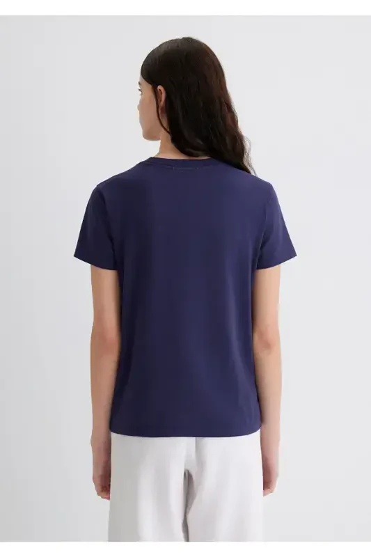 Evil Eye Bead Printed Navy Blue T-Shirt Regular Fit - 5