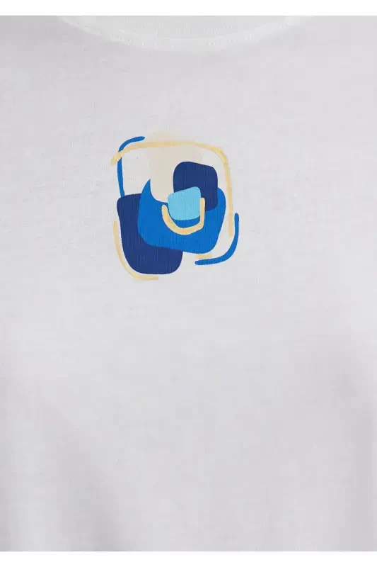 Evil Eye Bead Printed White T-Shirt Regular Fit / Normal Cut 1613444-70057 - 6