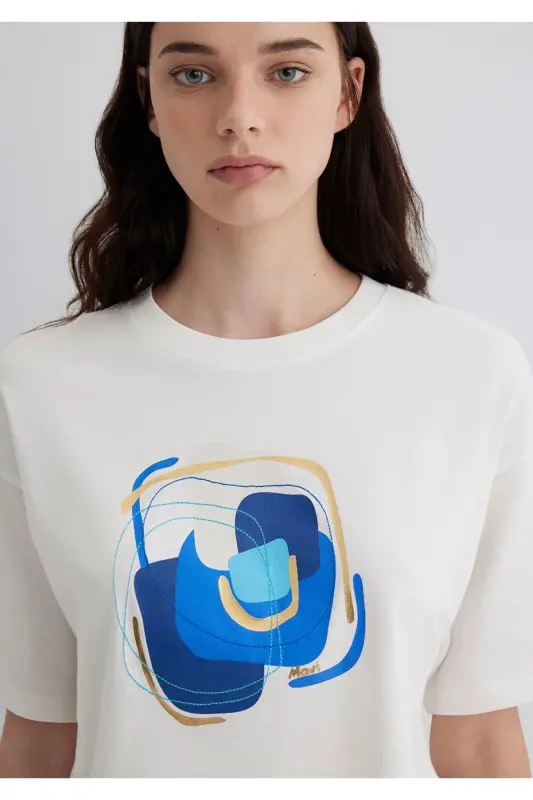 Evil Eye Bead Printed White T-Shirt Standard 161344 - 5