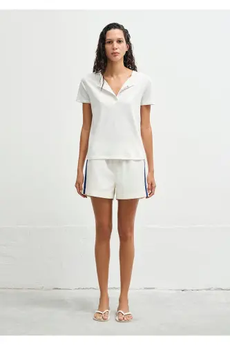 Evil Eye Embroidered Buttoned T-Shirt Slim Fit 1613430-70057 - MAVI (1)